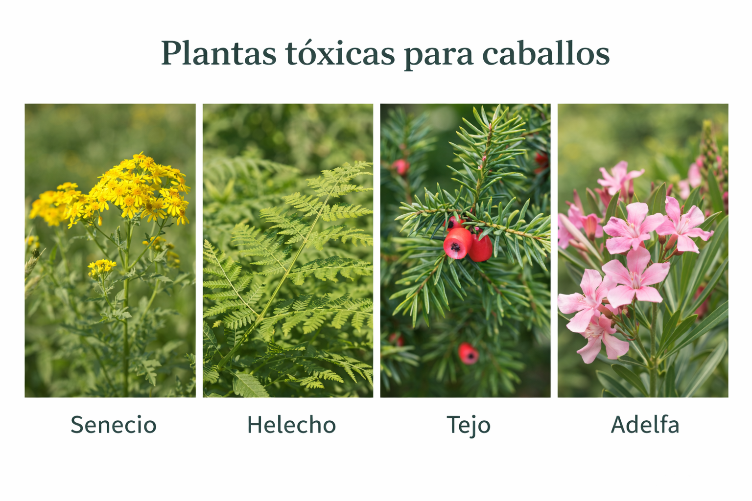 Plantas tóxicas frecuentes en pastos de caballos