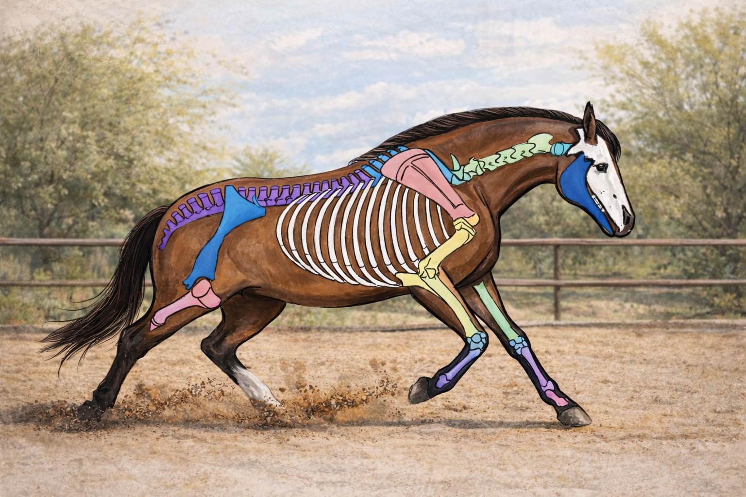 Infografía sobre maduración ósea del caballo y edades orientativas para empezar el trabajo con potros